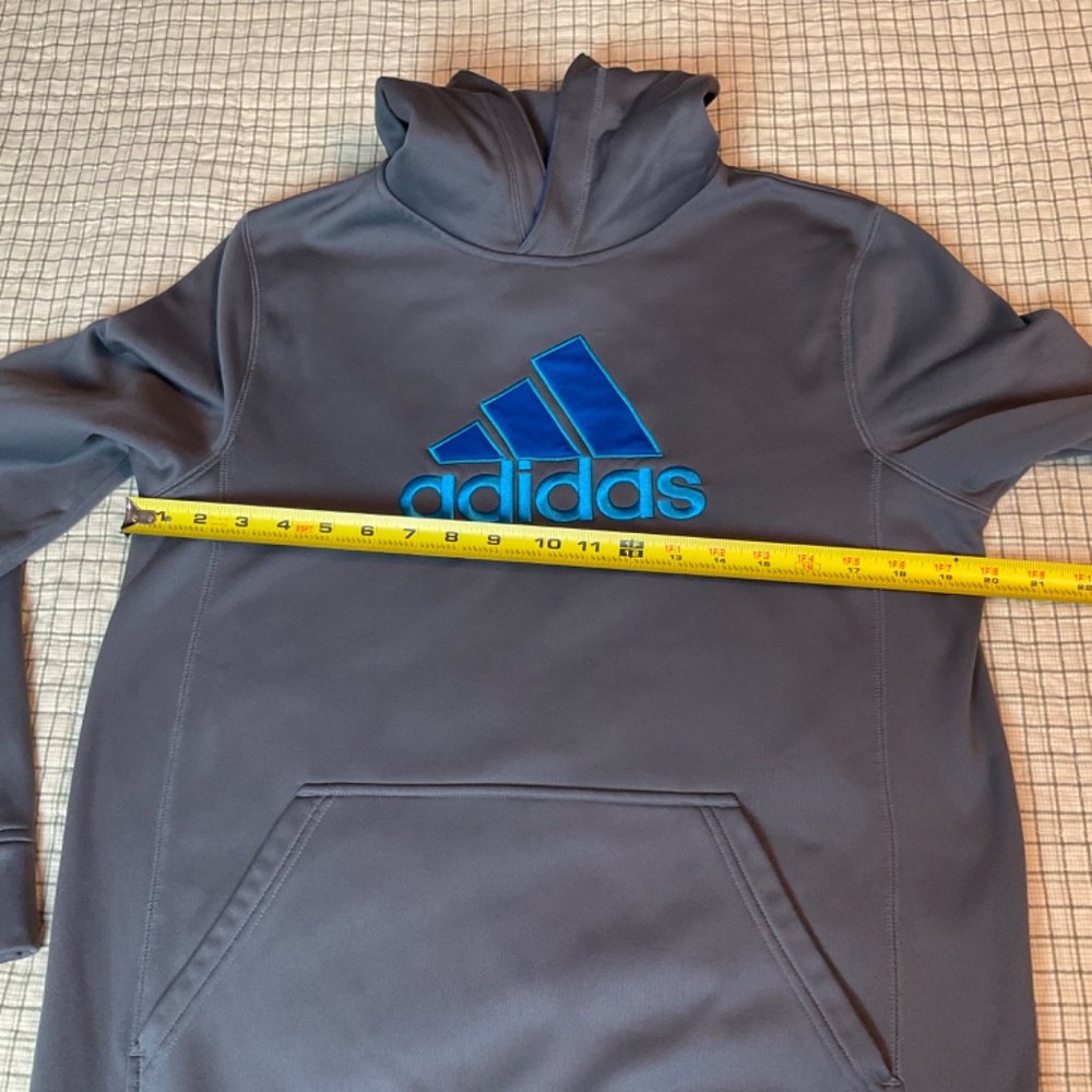 📦Adidas kids gray blue Hoodie Fair Cond. youth XL 18- CLEARANCE PRICED - Picture 8 of 11